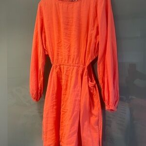 Salmon-Pink Mini Dress with sexy cut-outs